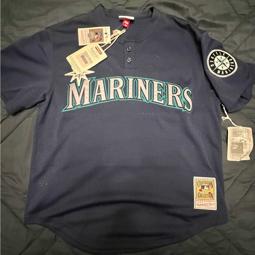 Mitchell & Ness Navy/Teal Seattle Mariners Ken Griffey Jr. Jersey